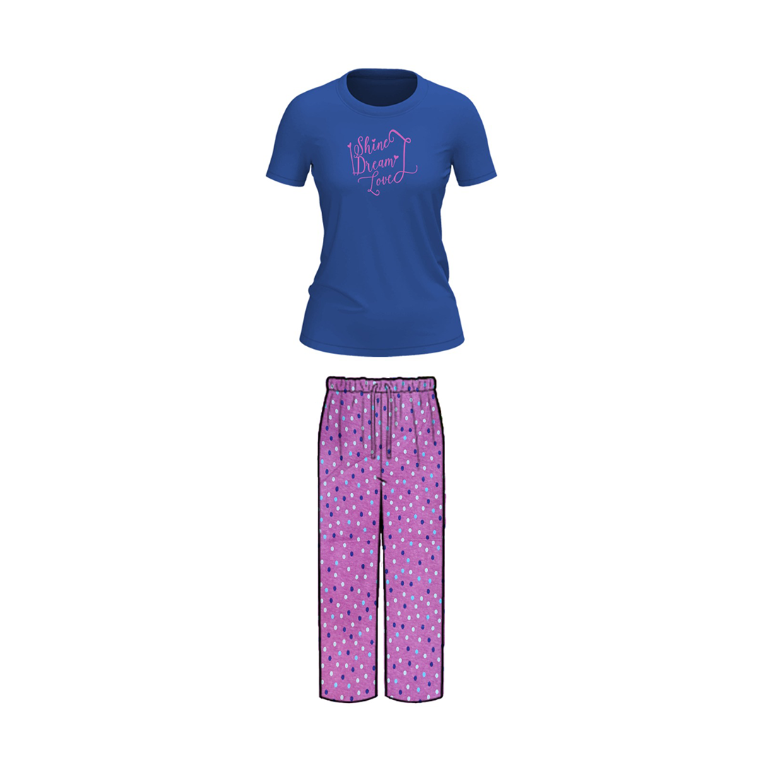 Belleza Lingerie Crew Neck C/Jersey Pajama Set 0105-Multi