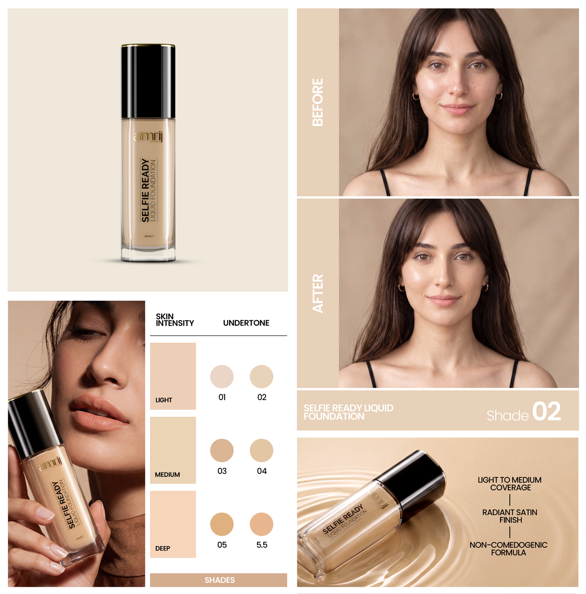 Amrij SELFIE READY LIQUID FOUNDATION