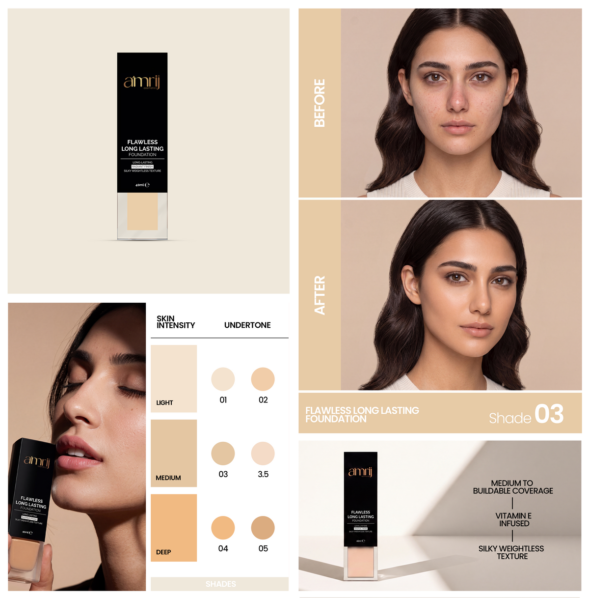 Amrij Flawless Long Lasting Foundation