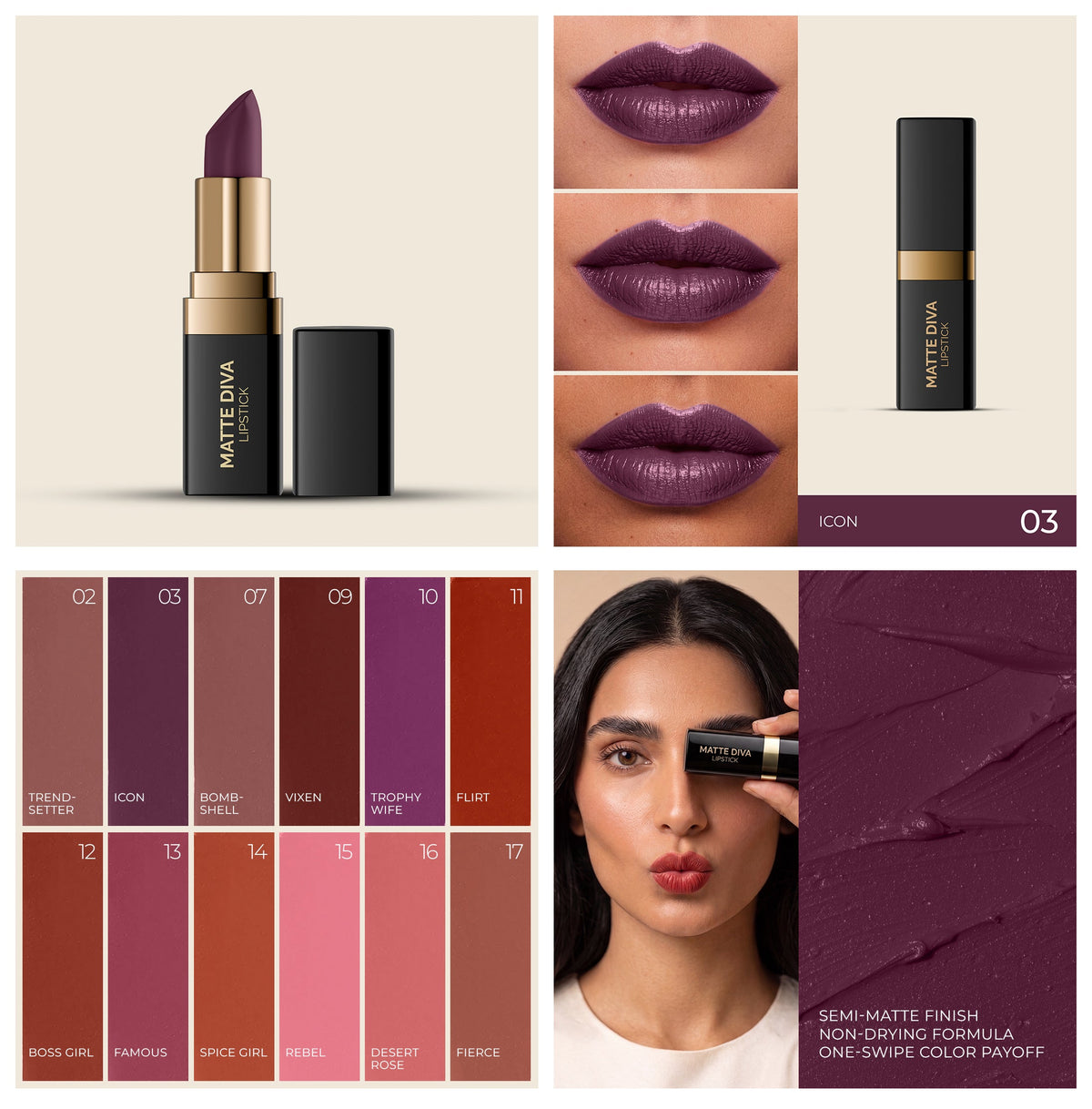 Amrij MATTE DIVA LIPSTICK