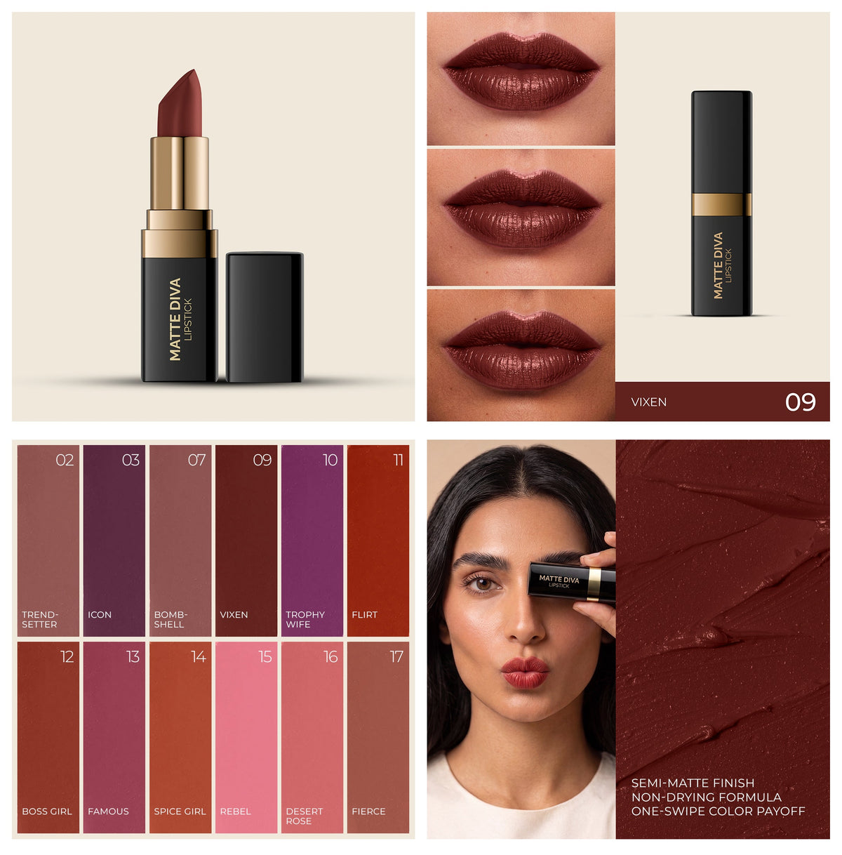 Amrij MATTE DIVA LIPSTICK