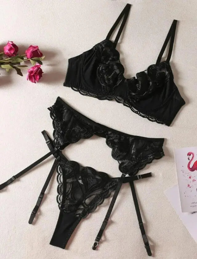 Belleza Lingerie Wired Net Bra Set - 1037