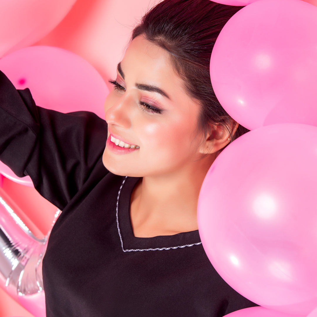 Belleza Lingerie Black Plain Woven Full Sleeve Night Suit