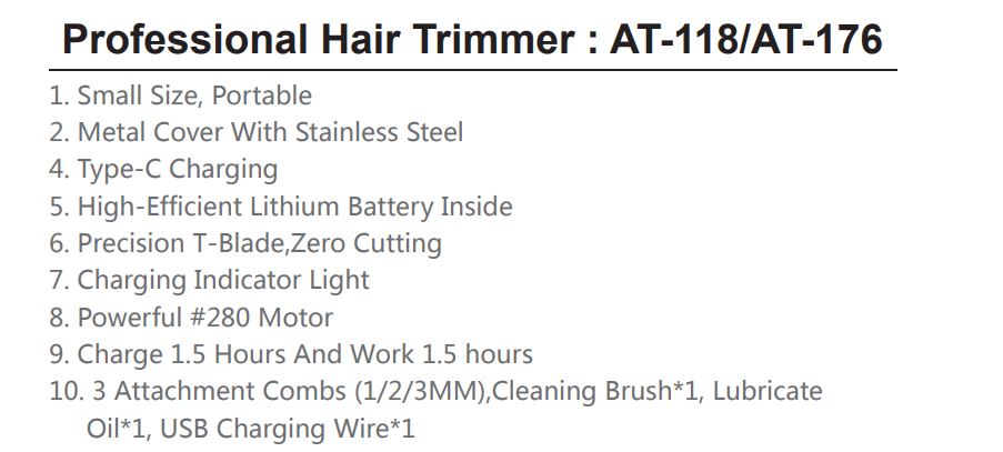 HTC Hair Trimmer AT-176