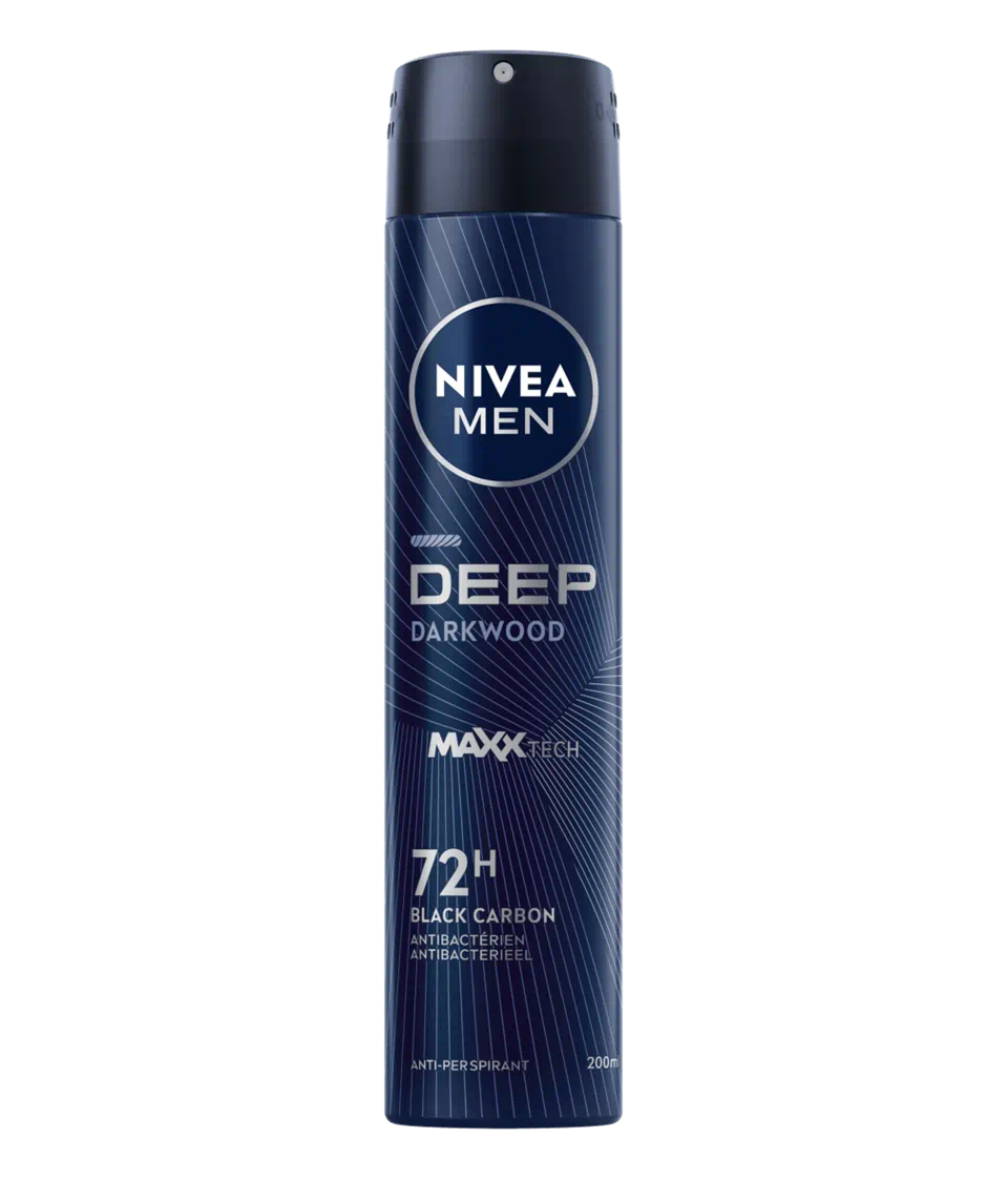 NIVEA (M) BODY SPRAY DEEP BLACK CARBON DARKWOOD 200ML
