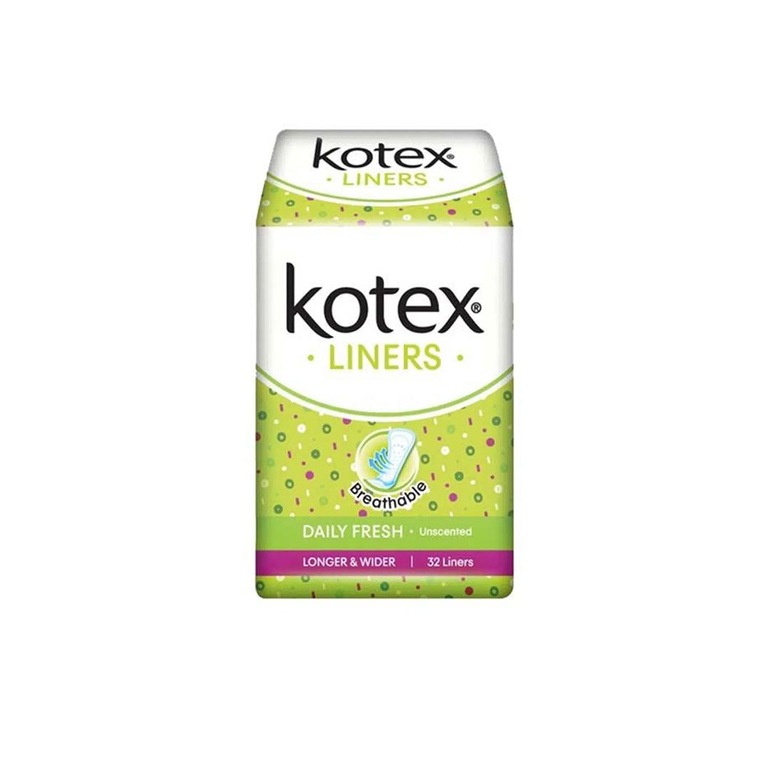 Kotex Fresh Longer and Wider Unscented Panty Liners 32'S RIOS