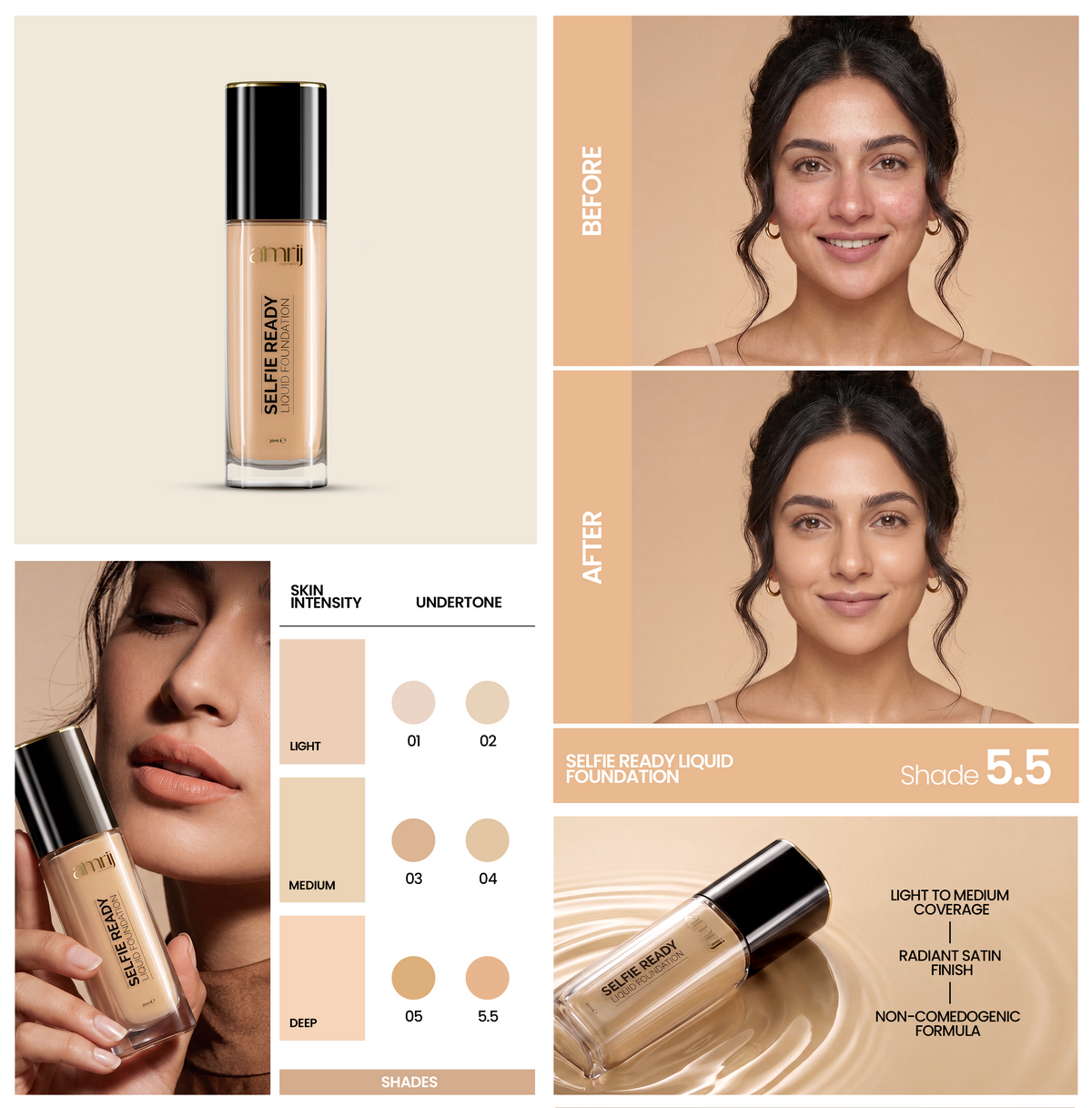 Amrij SELFIE READY LIQUID FOUNDATION