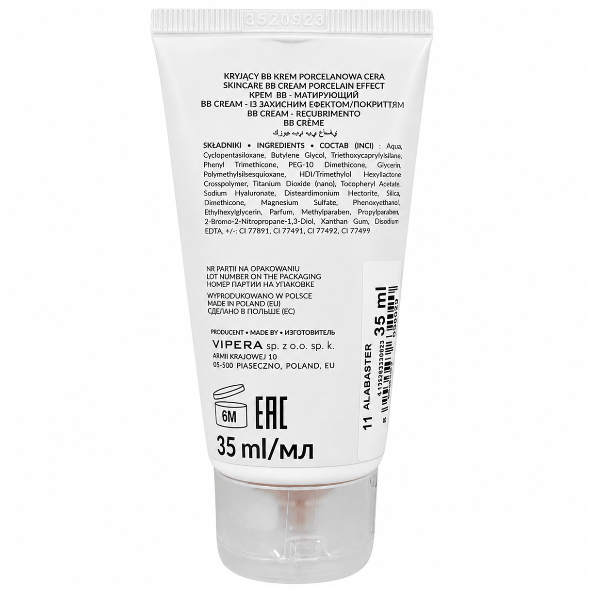 VIPERA BB CREAM COVER ME UP TUBE 11 ALABASTER 30ML