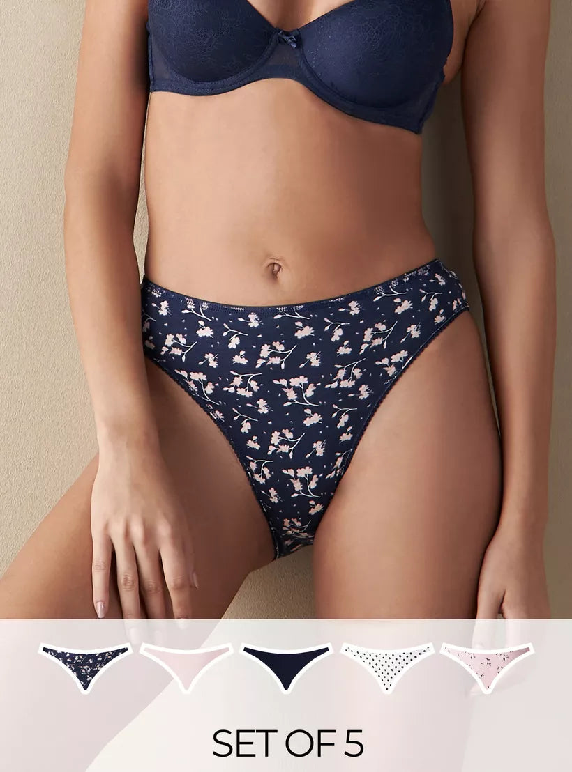 Splash High Waist Bikini Panty Pack Of 5