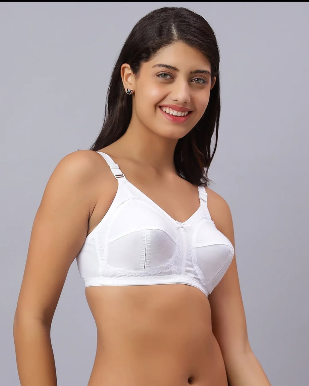 Belleza Lingerie Gentle Classic Cotton Bra - White