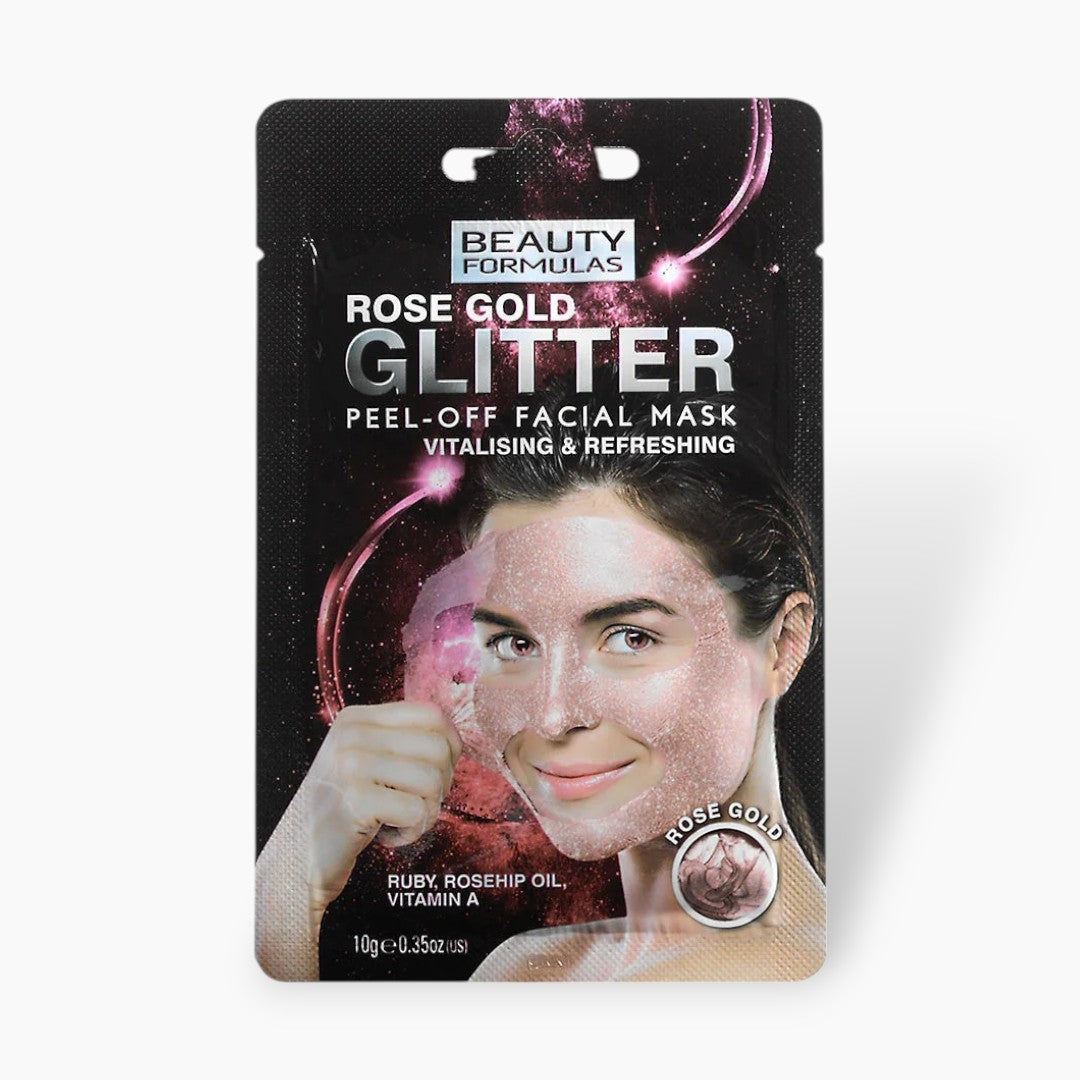 Beauty Formulas Rose Gold Glitter Peel Off Mask 10g