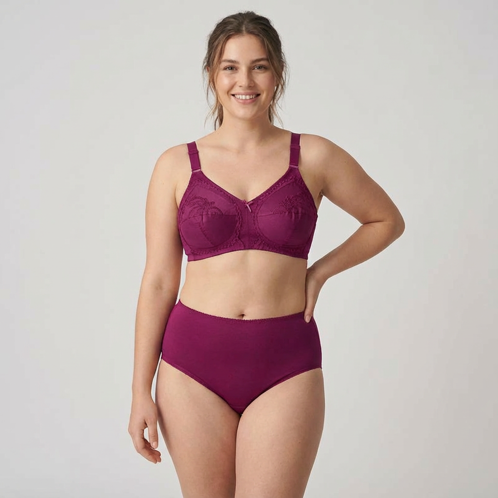 Belleza Lingerie Classic Cotton Bra - Maroon