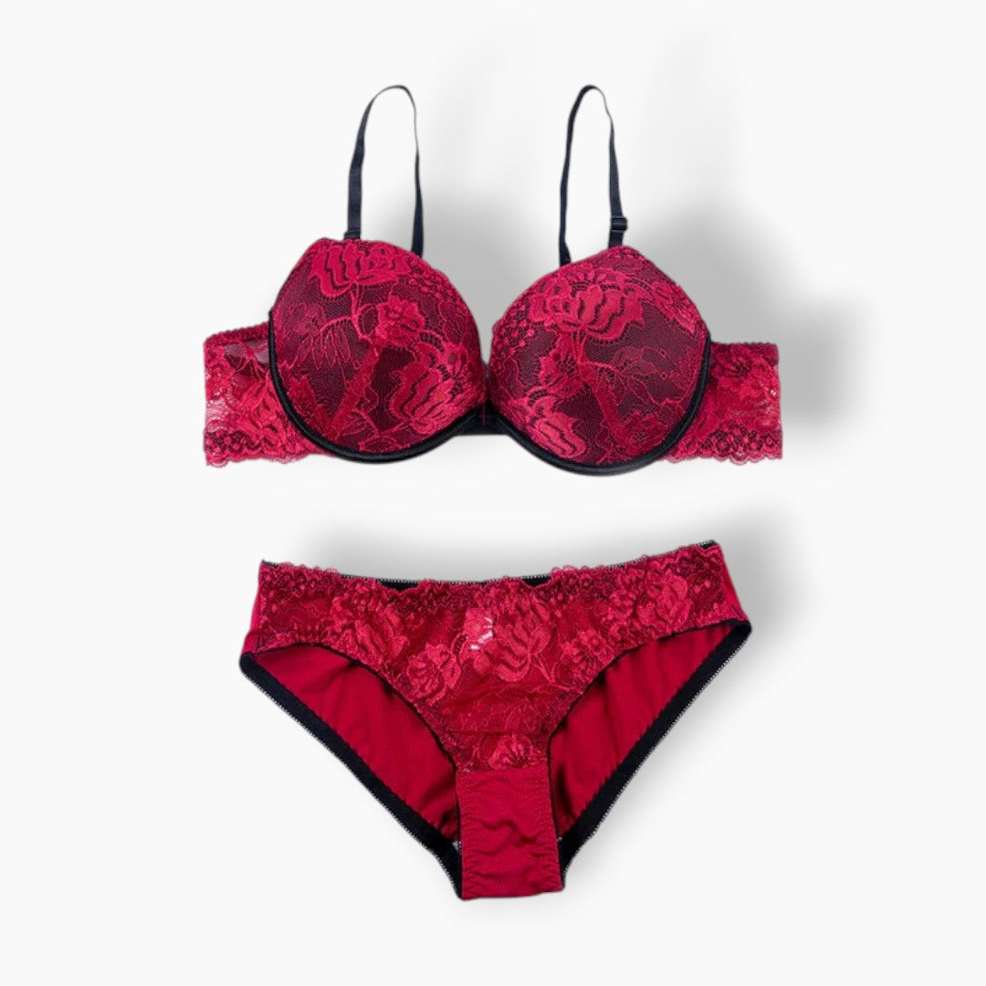 Belleza Lingerie Padded Bra Set Wine - A3172