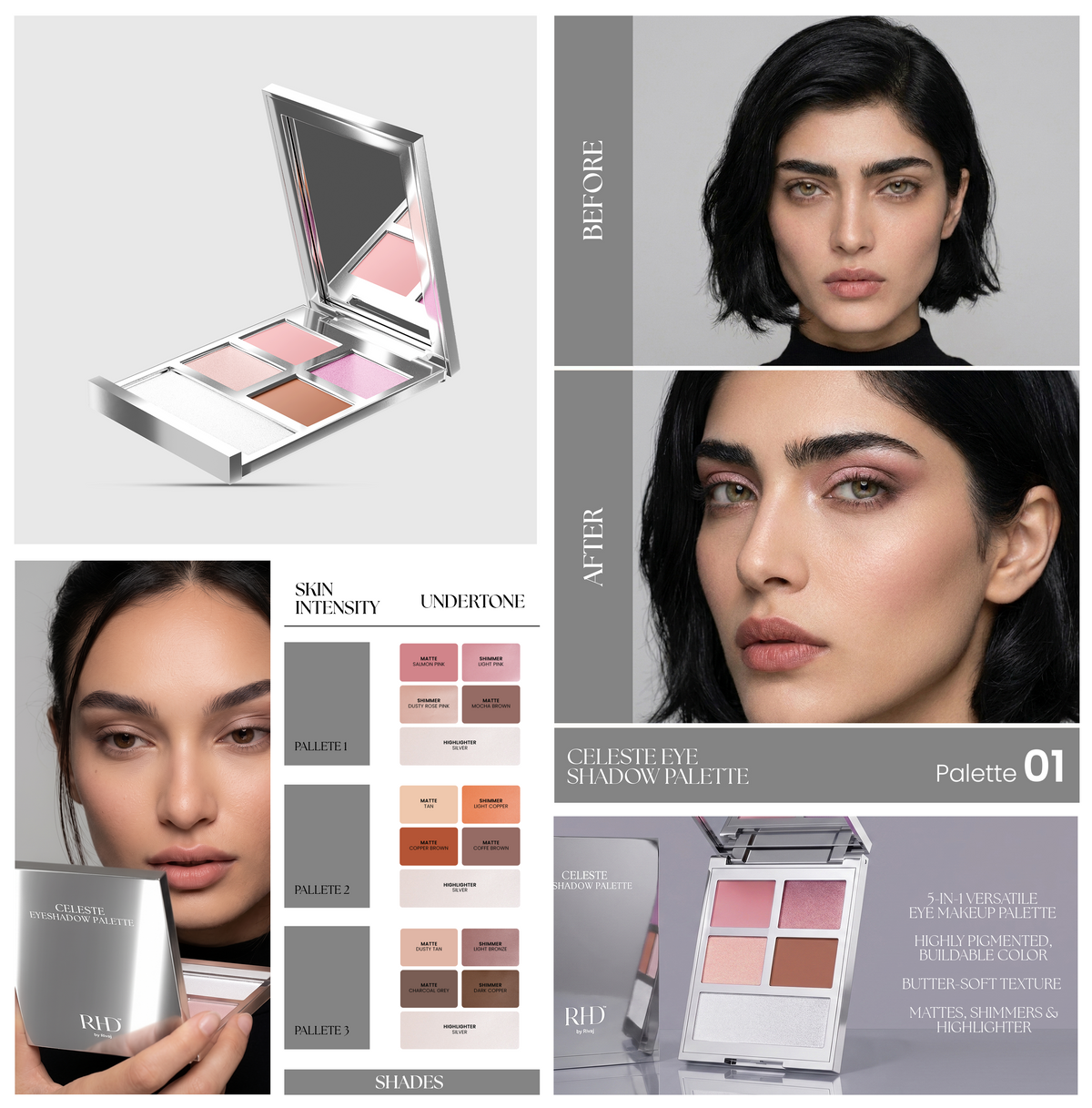 RHD EYESHADOW PALETTE 5IN1 CELESTE