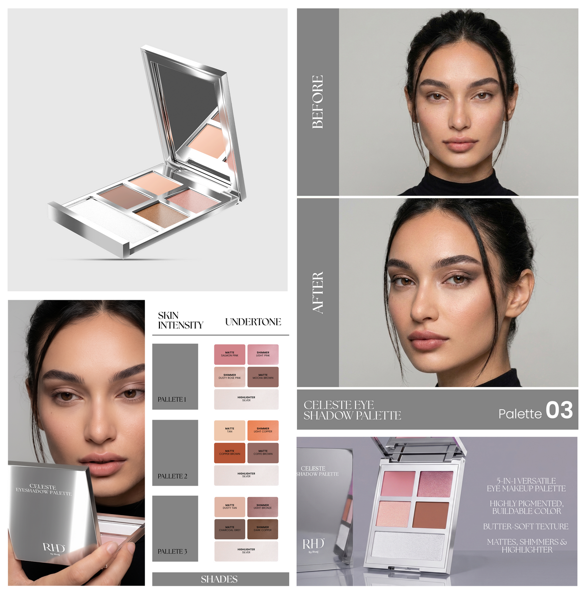 RHD EYESHADOW PALETTE 5IN1 CELESTE