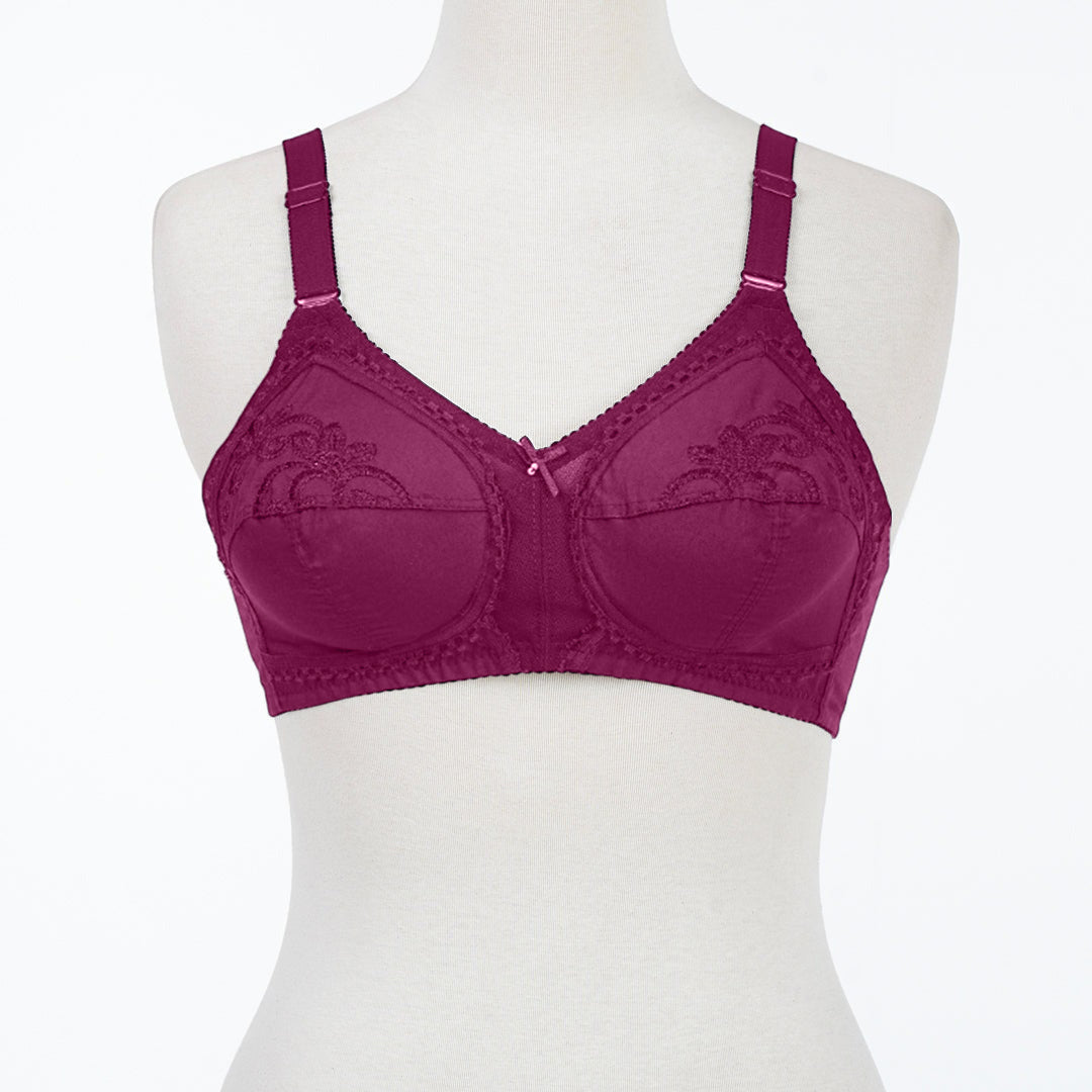 Belleza Lingerie Classic Cotton Bra - Maroon