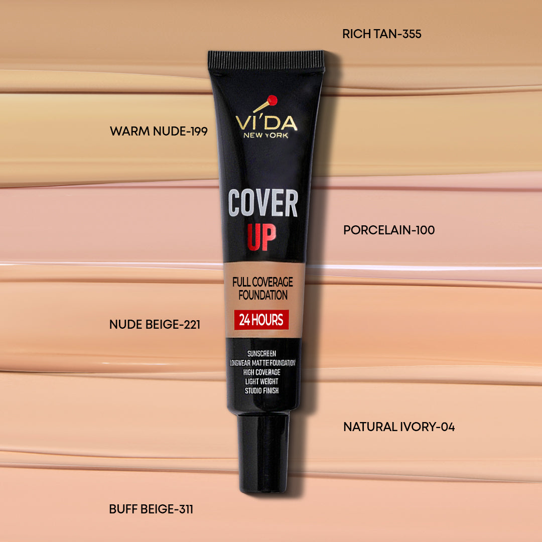 Vida Cover Up Foundation Tube 30ml - 221 Light Nude Beige