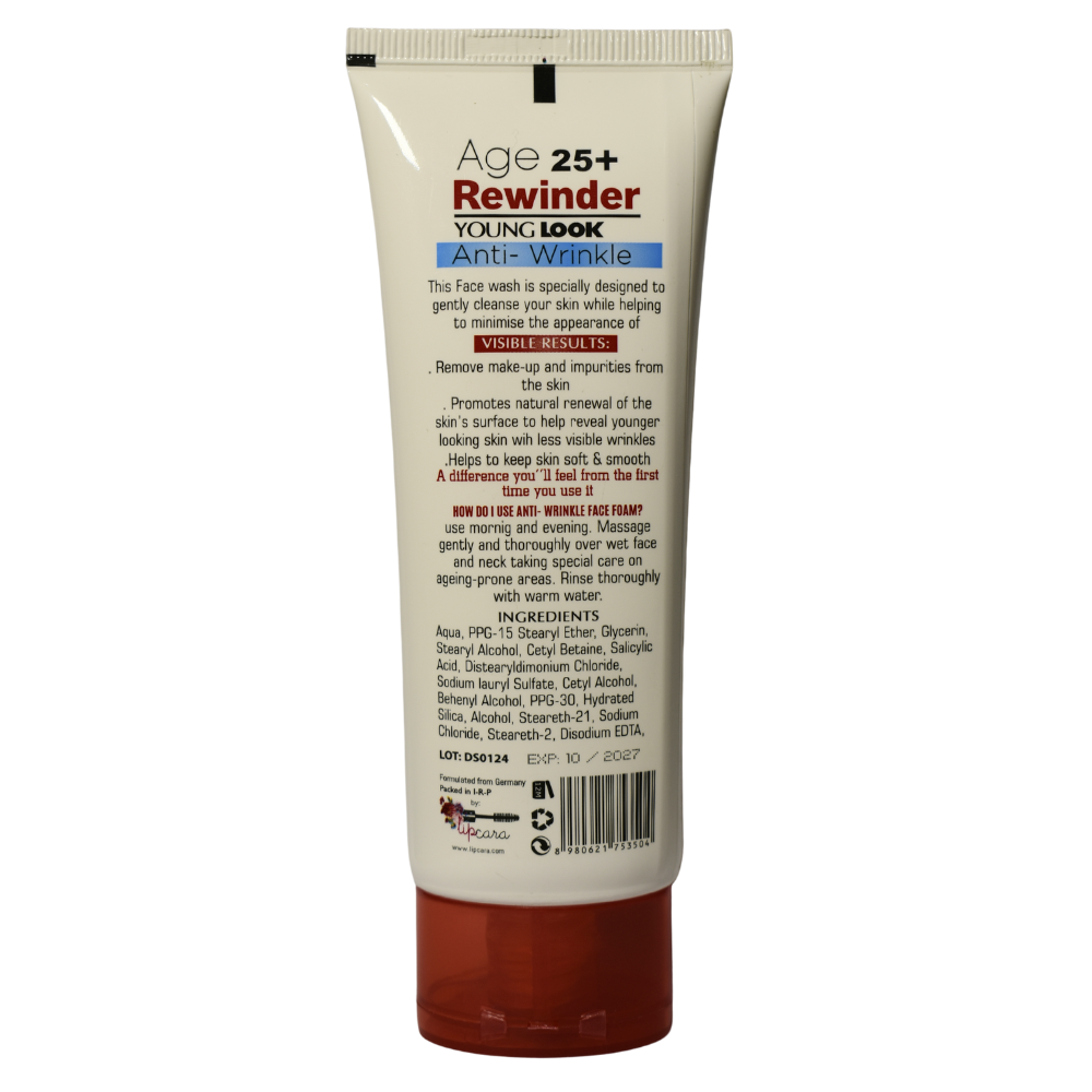 Derma Shine 25+ Age Rewind Wrinkles Less Facial Foam 100ml