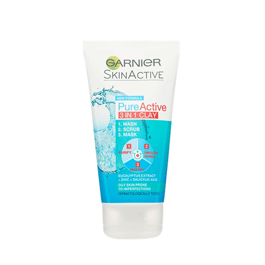 Garnier Pure Active 3 In 1 Mask Scrub Wash 150ml