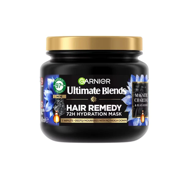 Garnier Ultimate Blends Charcoal & Black seed Oil Hair Remedy Smoothing Mask 340ml