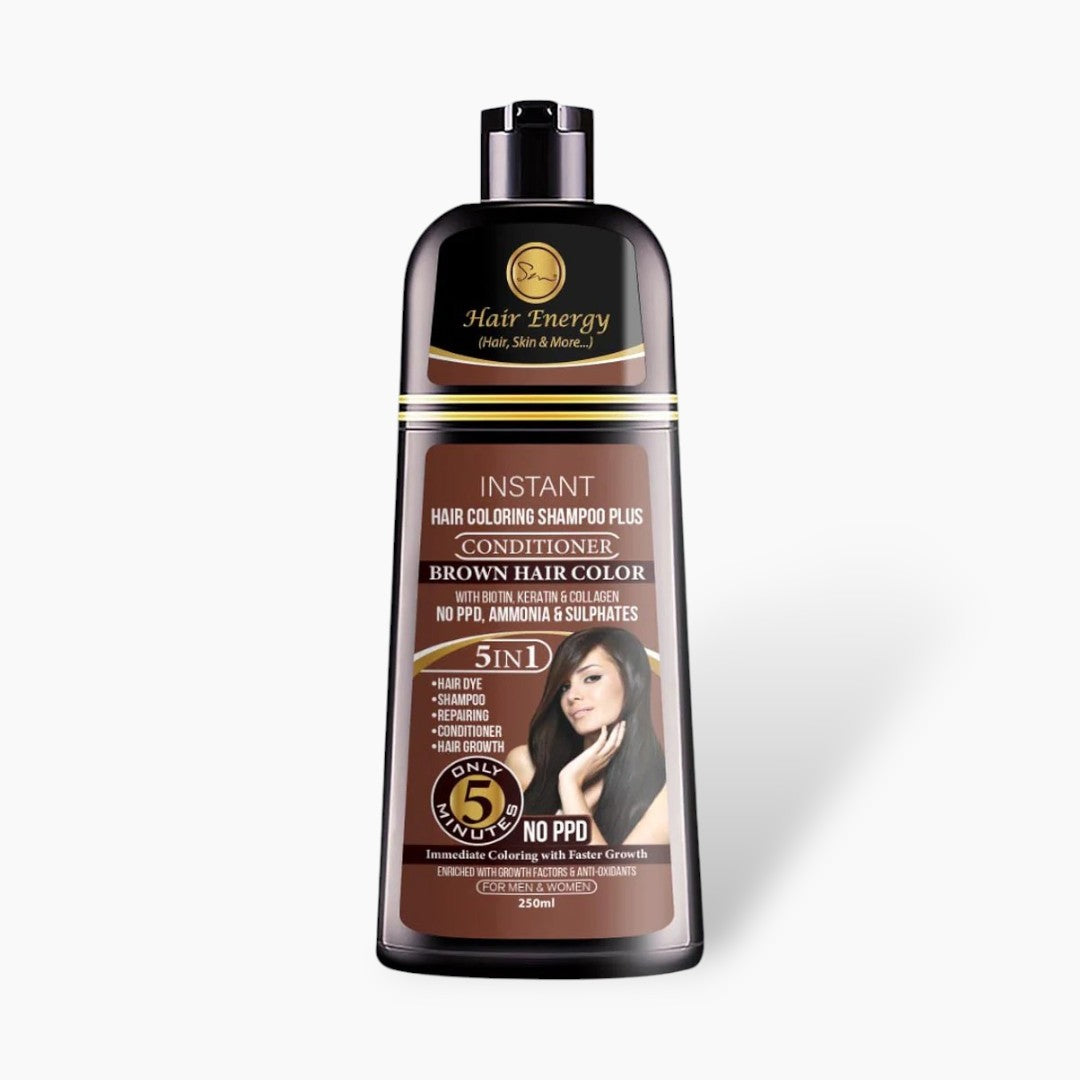 Hair Energy Instant Haircolor Shampoo & Conditioner 250ml - light Brown