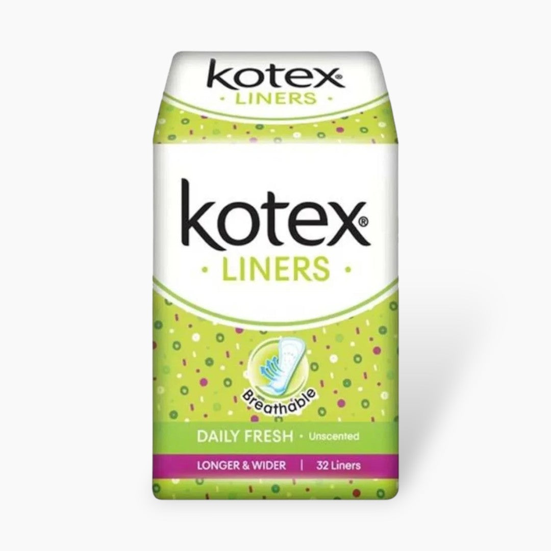 Kotex Fresh Longer & Wider Aloe Vera Panty Liners 32'S