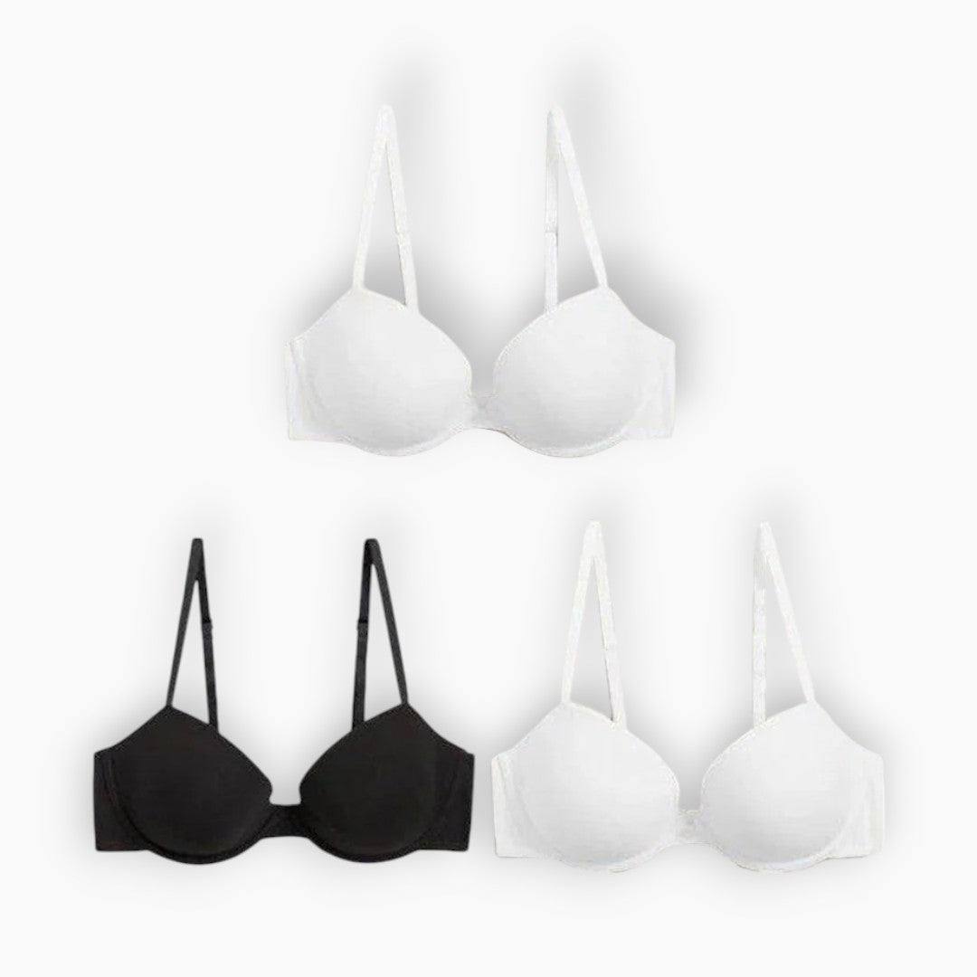Marks & Spencer Lightly Padded With Wired Bra White (Pack of 3)