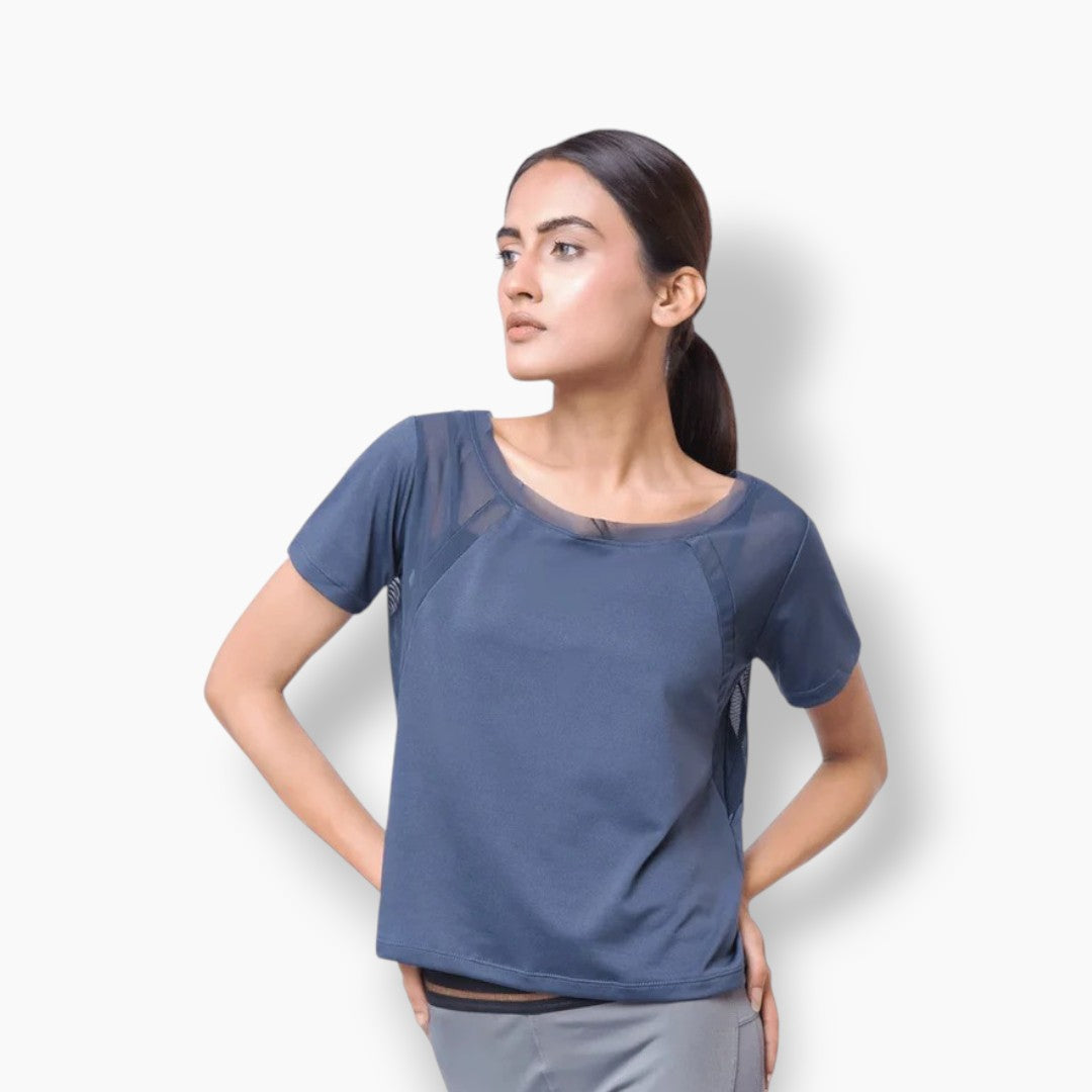 Belleza Lingerie Mesh Tees Blue - UT10