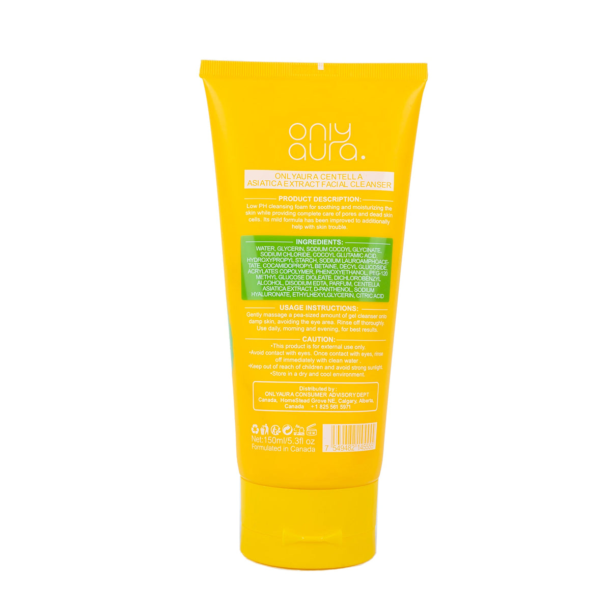 ONLYAURA CENTELLA ASIATICA EXTRACT FACIAL CLEANSER 150ML