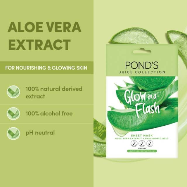 PONDS ALOE VERA GLOW IN A FLASH SHEET MASK 20G