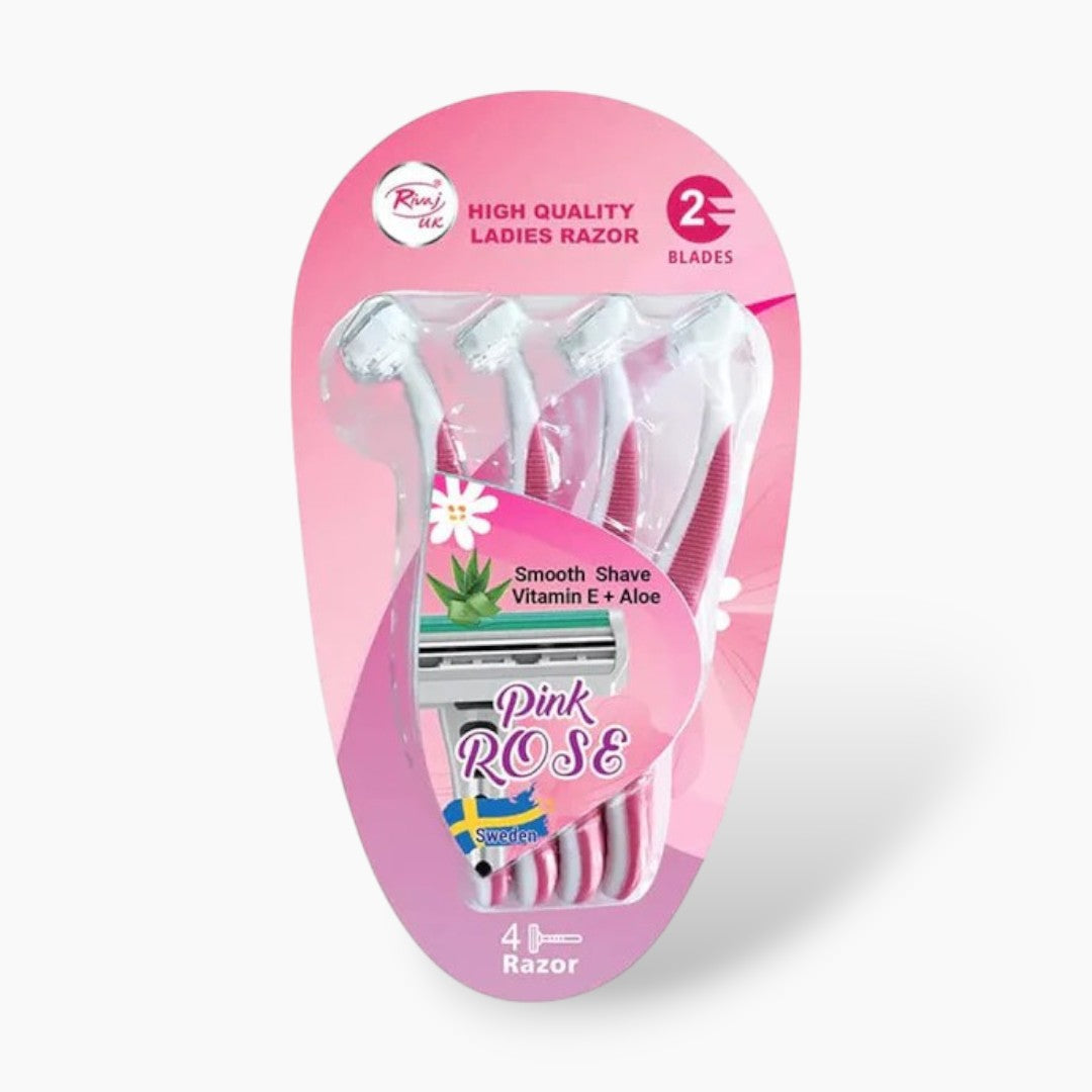 Rivaj Ladies Pink Rose Razor (Pack of 4)