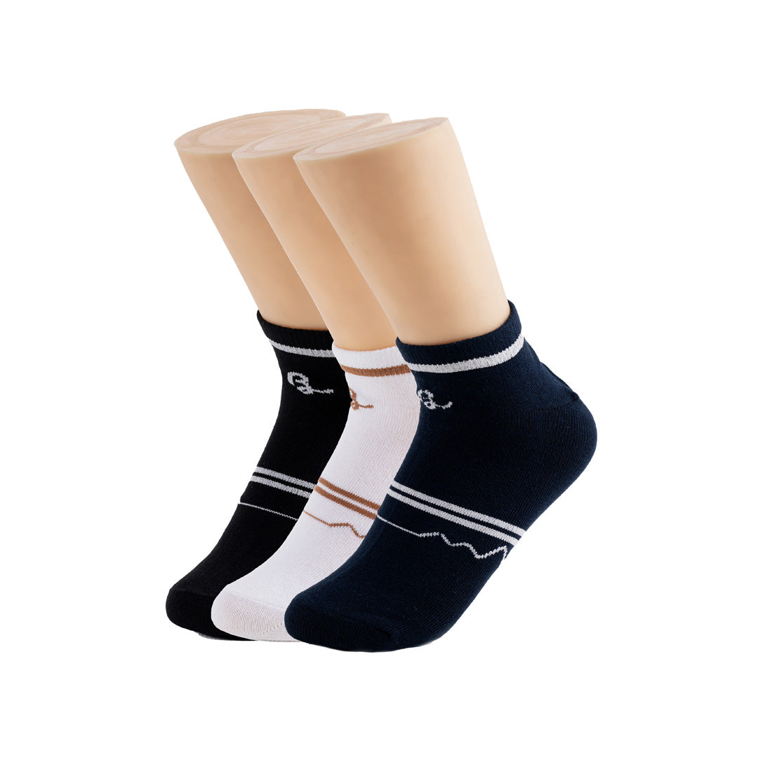 Belleza Lingerie Low Ankle Socks - Mix (Pack Of 3) - SK06