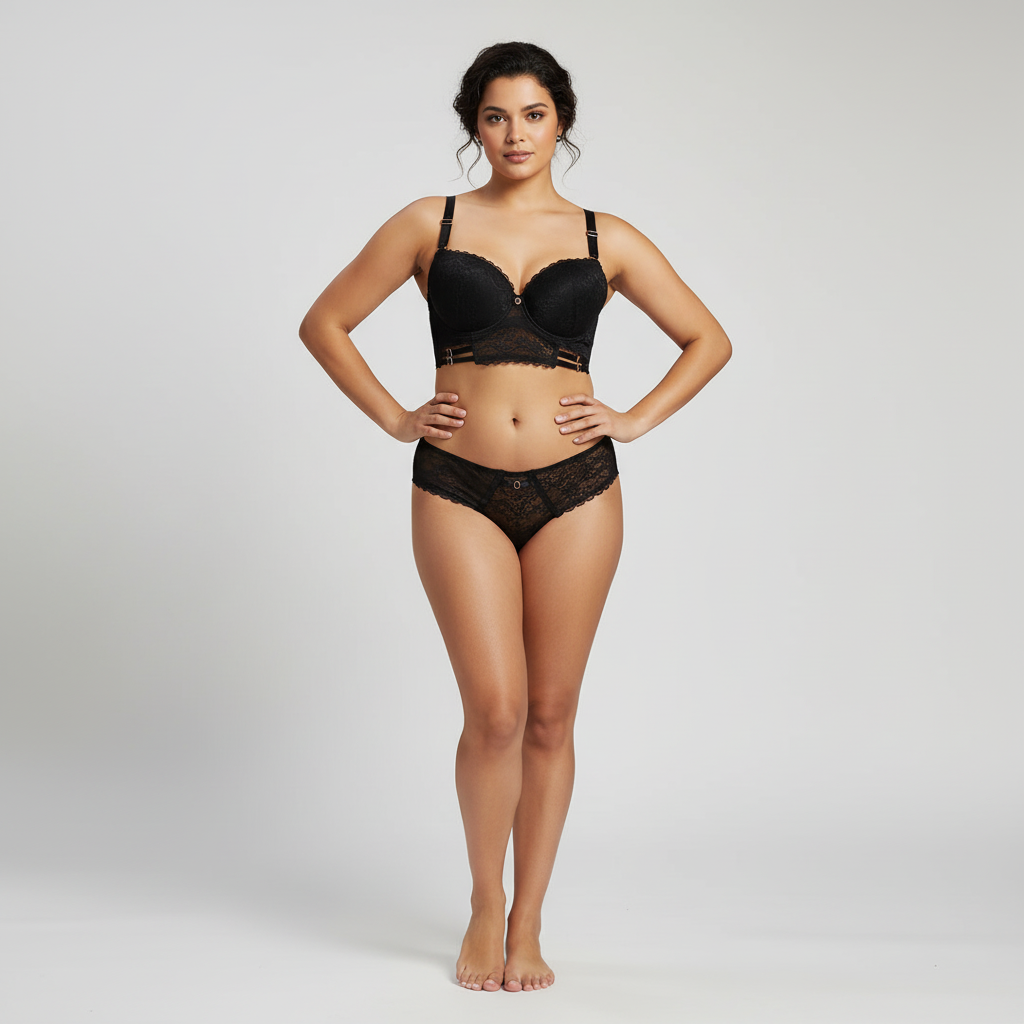 Belleza Lingerie Thin Cup Wire Bra Set - A24002