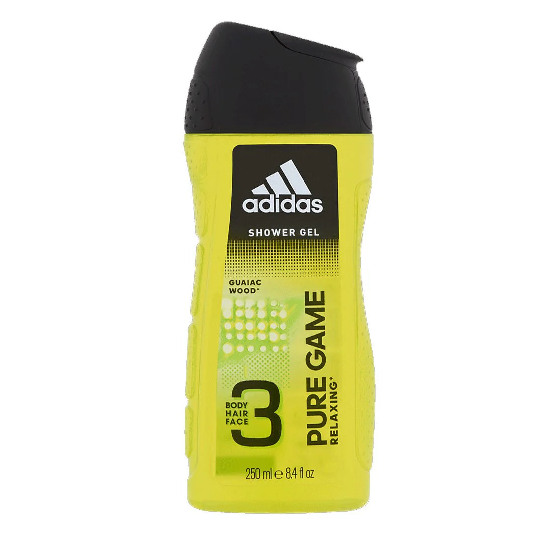 ADIDAS SHOWER GEL GUAIAC WOOD PURE GAME RELAXING 3 BODY 250ML
