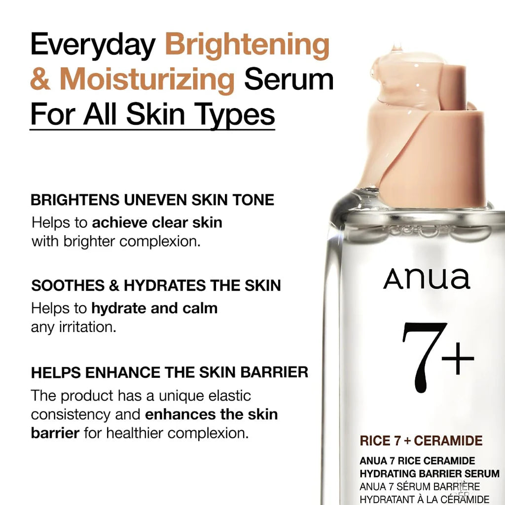Anua Rice 7 Ceramide Hydrating Barrier Face Serum 50ml