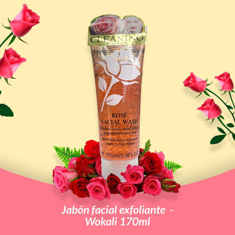 Wokali Rose Facial Wash Scrub 170ml