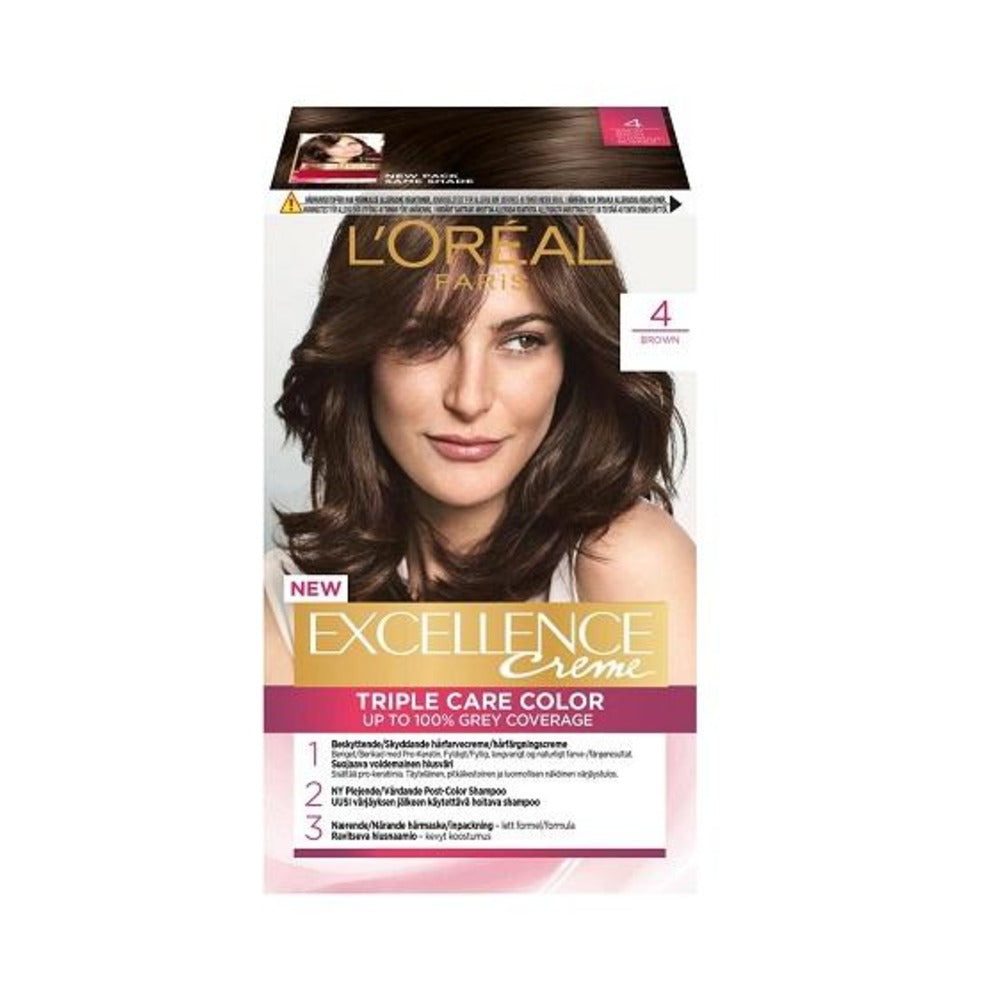 Loreal Excellence Cream Hair Color 192g - 04 Brown