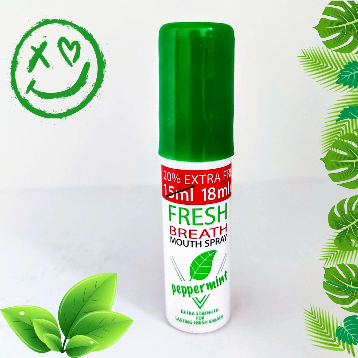 Fresh Breath Pepper Mint Green Mouth Spray 18ml