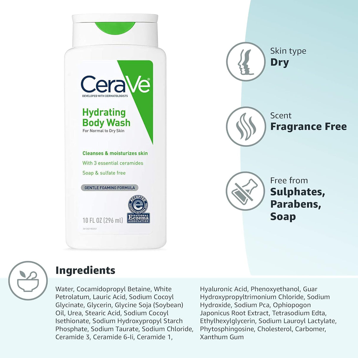 Cerave Normal To Dry Hydrating Body Wash 10Oz