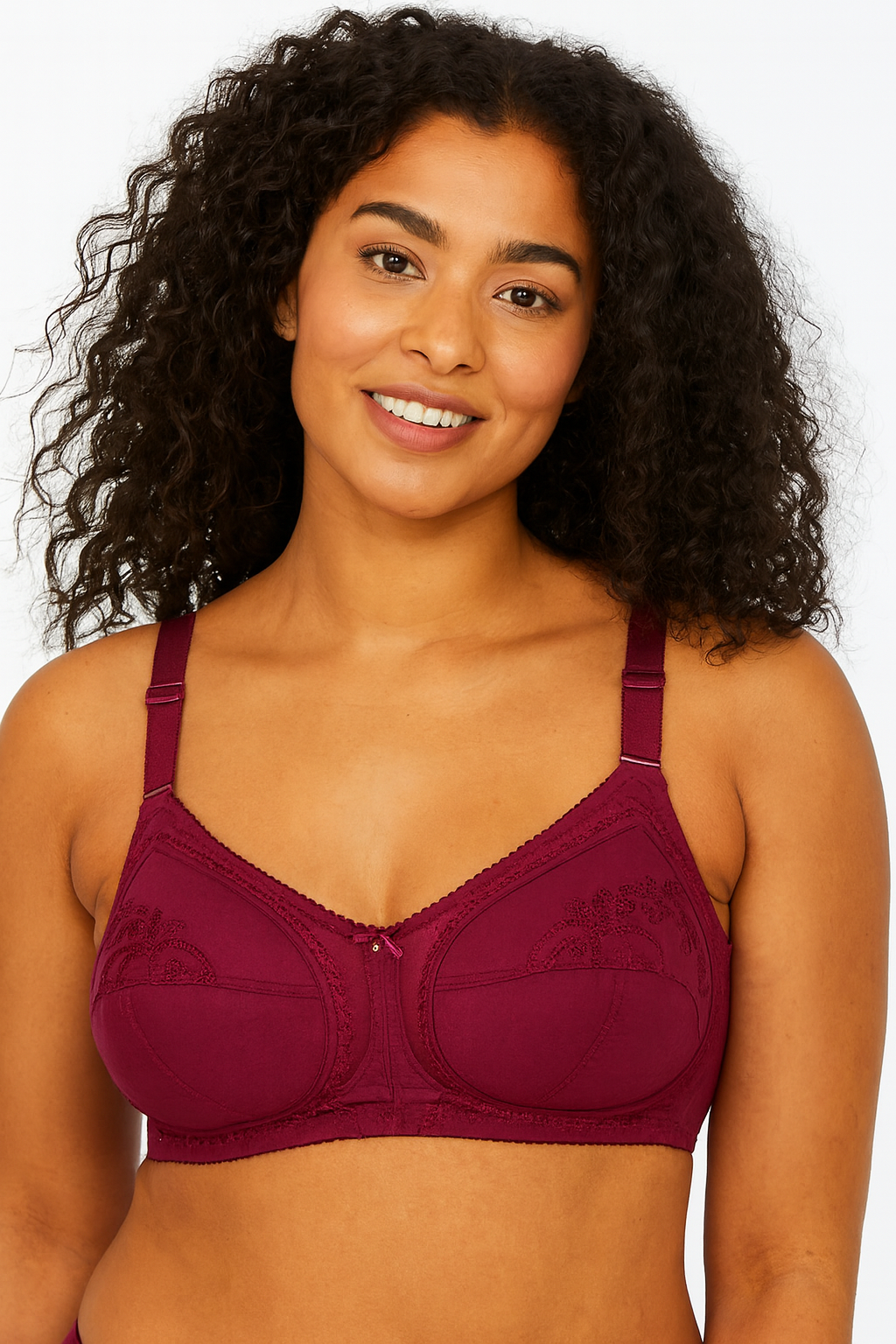 Belleza Lingerie Classic Cotton Bra - Maroon