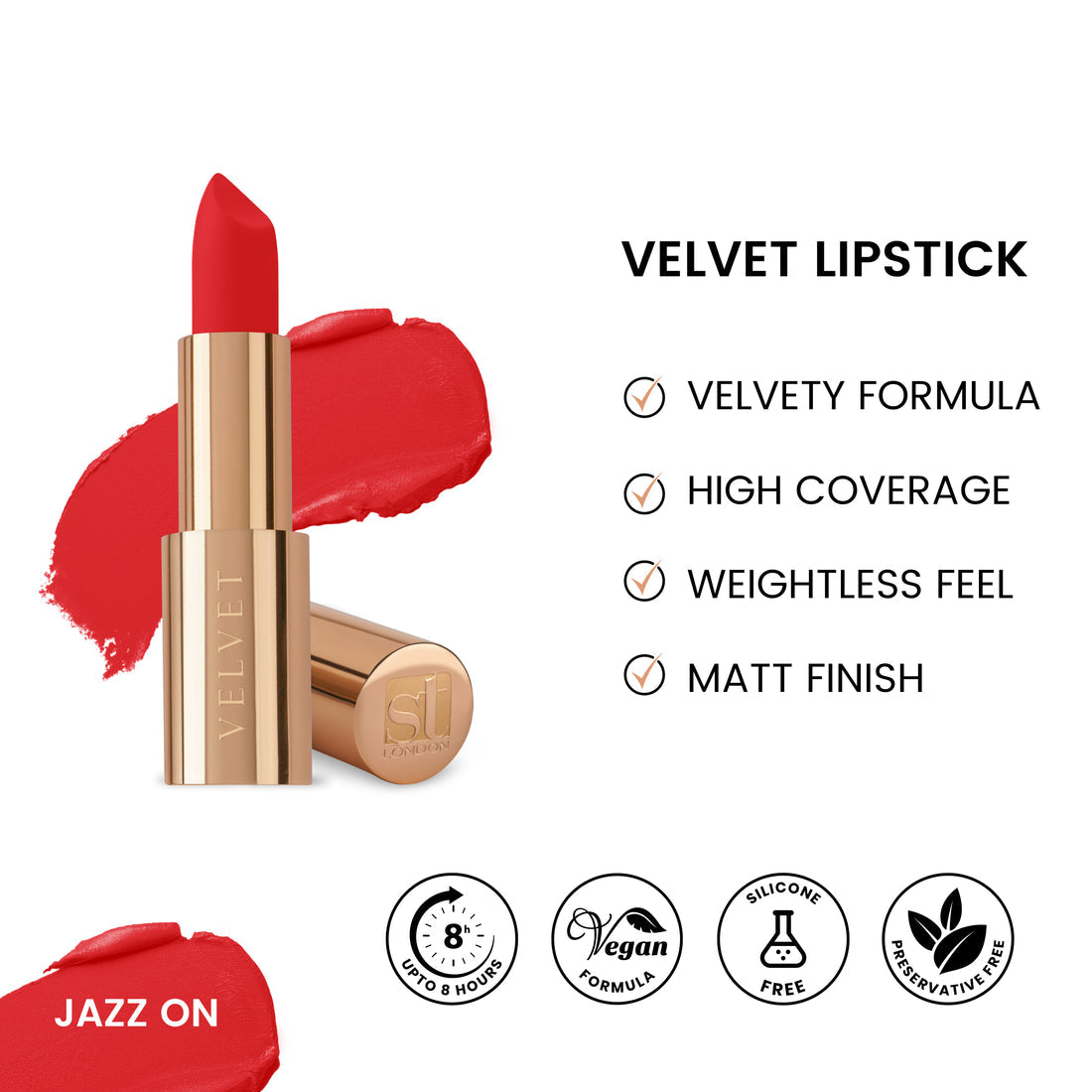 ST.LONDON NEW VELVET ULTRA MATT LIPSTICK-JAZZ ON