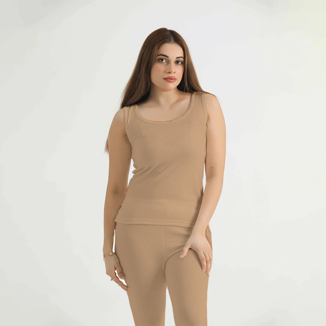 Belleza Lingerie Thermal Sleeve Less Shirt - Skin