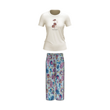 Belleza Lingerie Crew Neck C/Jersey Pajama Set  0099-Multi