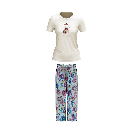 Belleza Lingerie Crew Neck C/Jersey Pajama Set  0099-Multi
