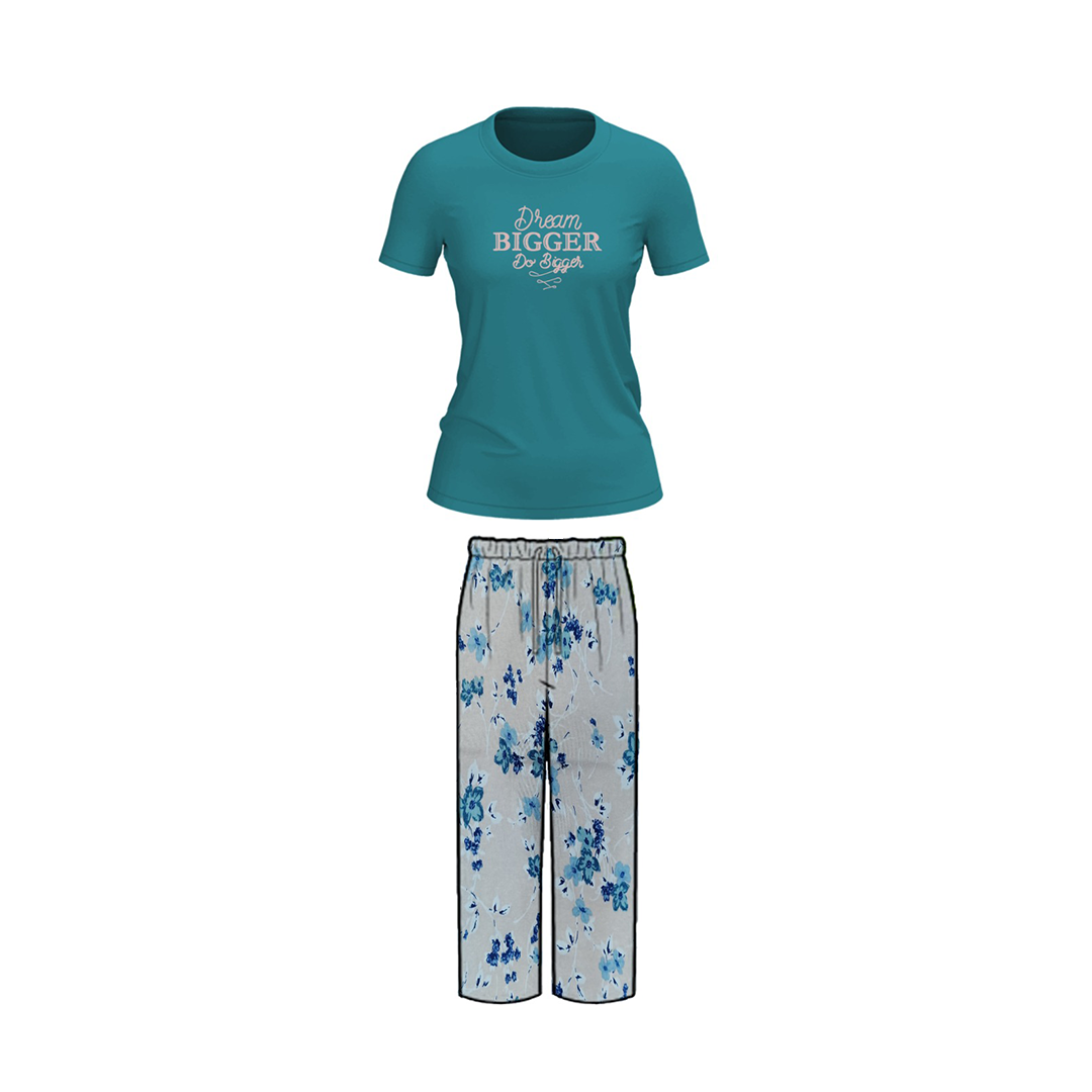 Belleza Lingerie Crew Neck C/Jersey Pajama Set  0101-Multi
