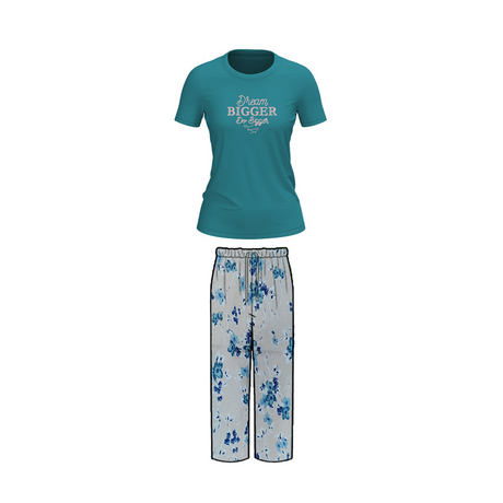 Belleza Lingerie Crew Neck C/Jersey Pajama Set  0101-Multi