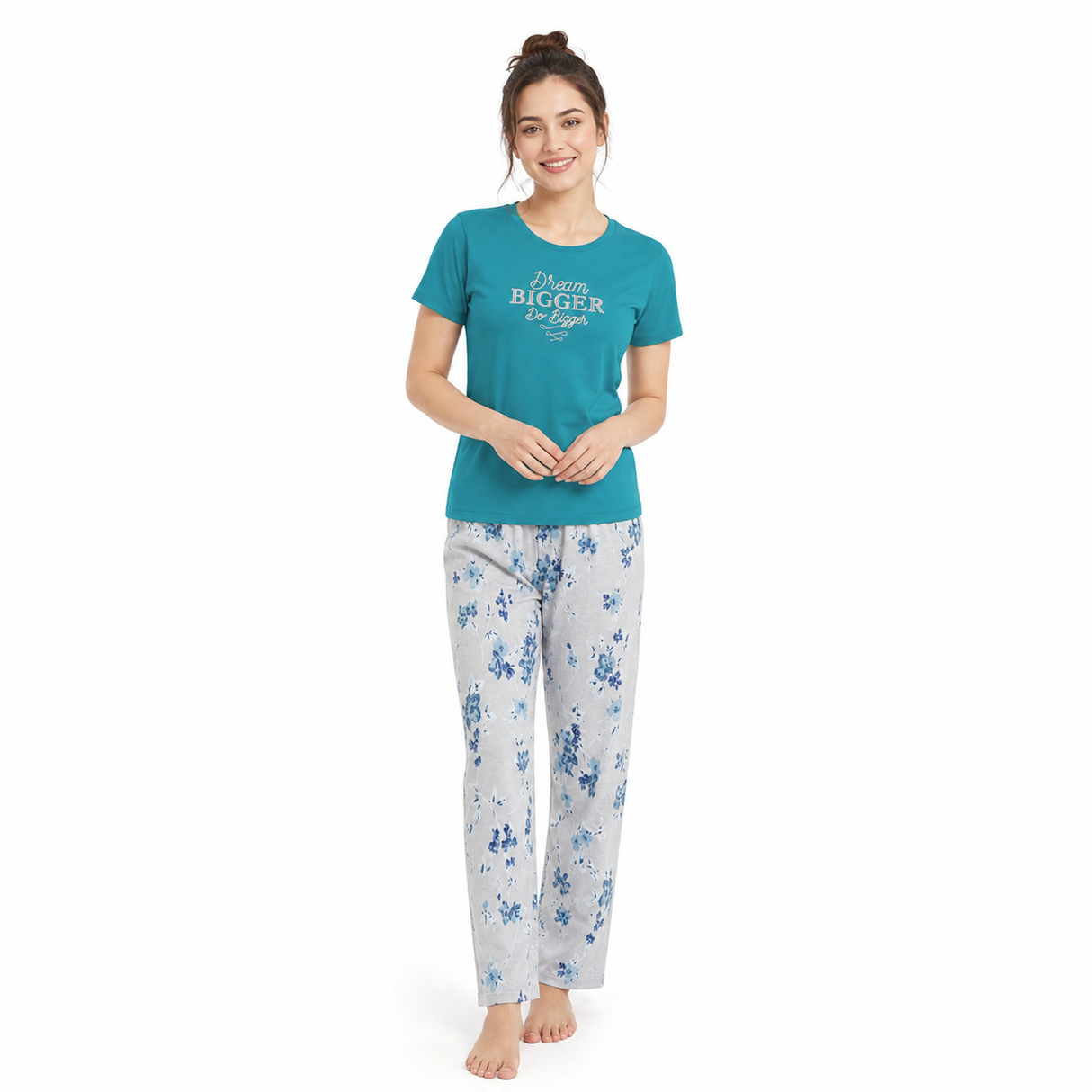 Belleza Lingerie Crew Neck C/Jersey Pajama Set  0101-Multi