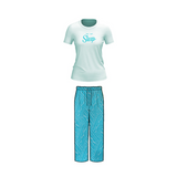 Belleza Lingerie Crew Neck C/Jersey Pajama Set  0104-Multi