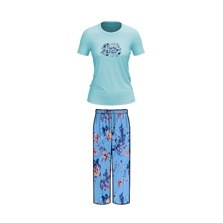 Belleza Crew Neck C/Jersey Pajama Set  0106-Multi