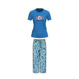Belleza Lingerie Crew Neck C/Jersey Pajama Set  0107-Multi